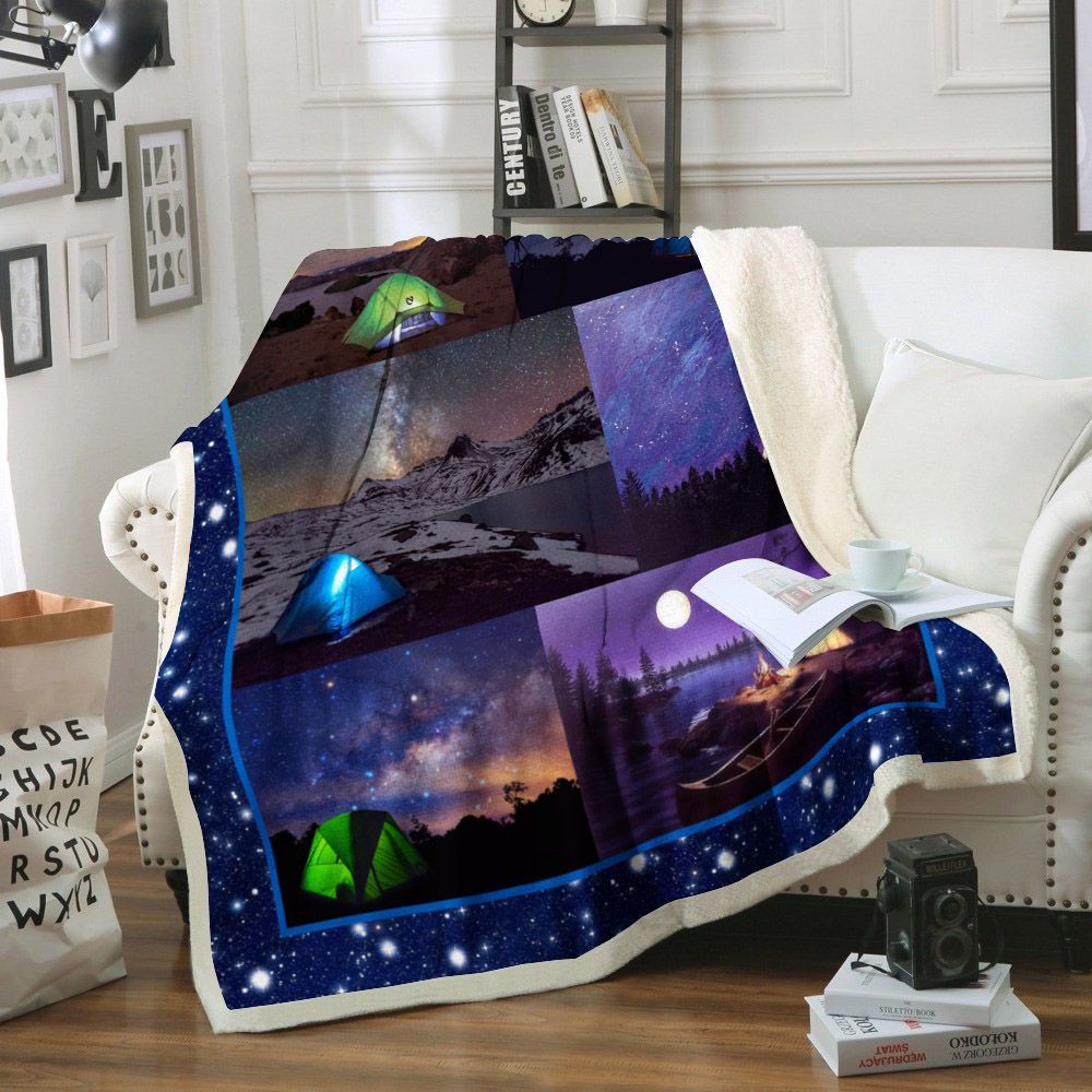 Camping Sherpa Fleece Blanket