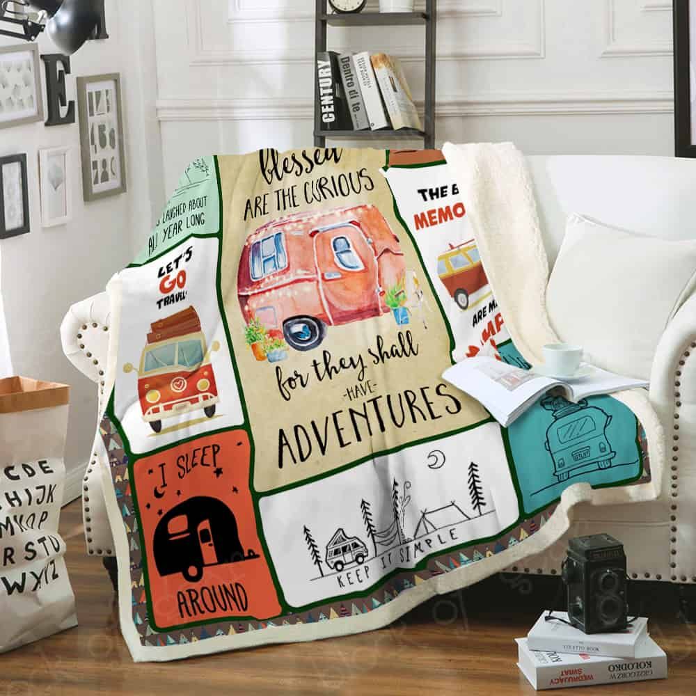Camping Sherpa Fleece Blanket