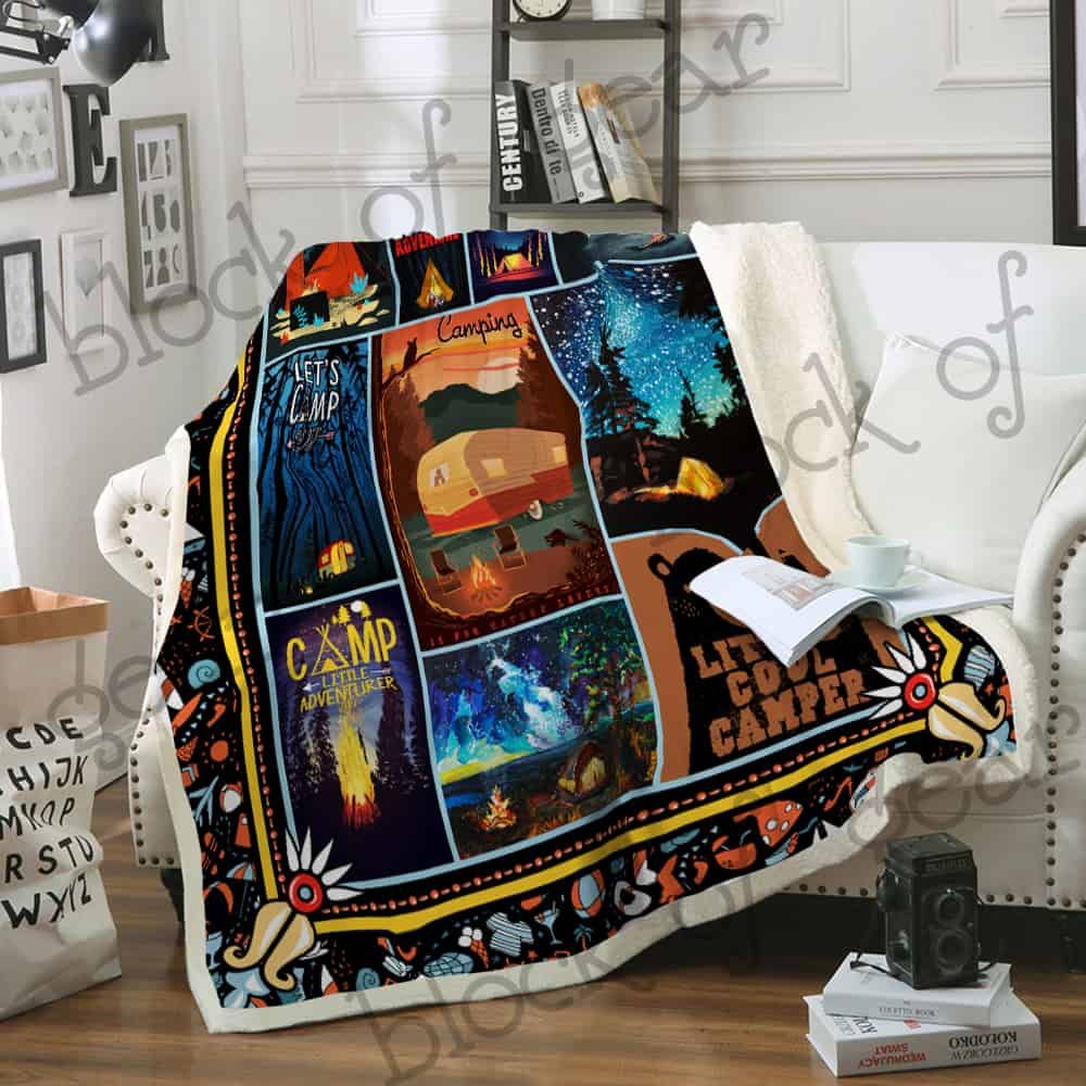Camping Sherpa Fleece Blanket