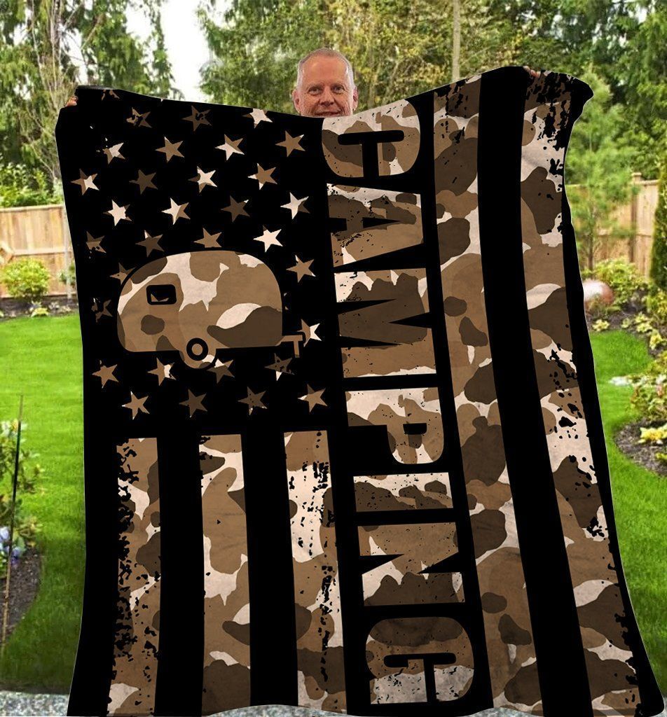 Camping Sherpa Fleece Blanket