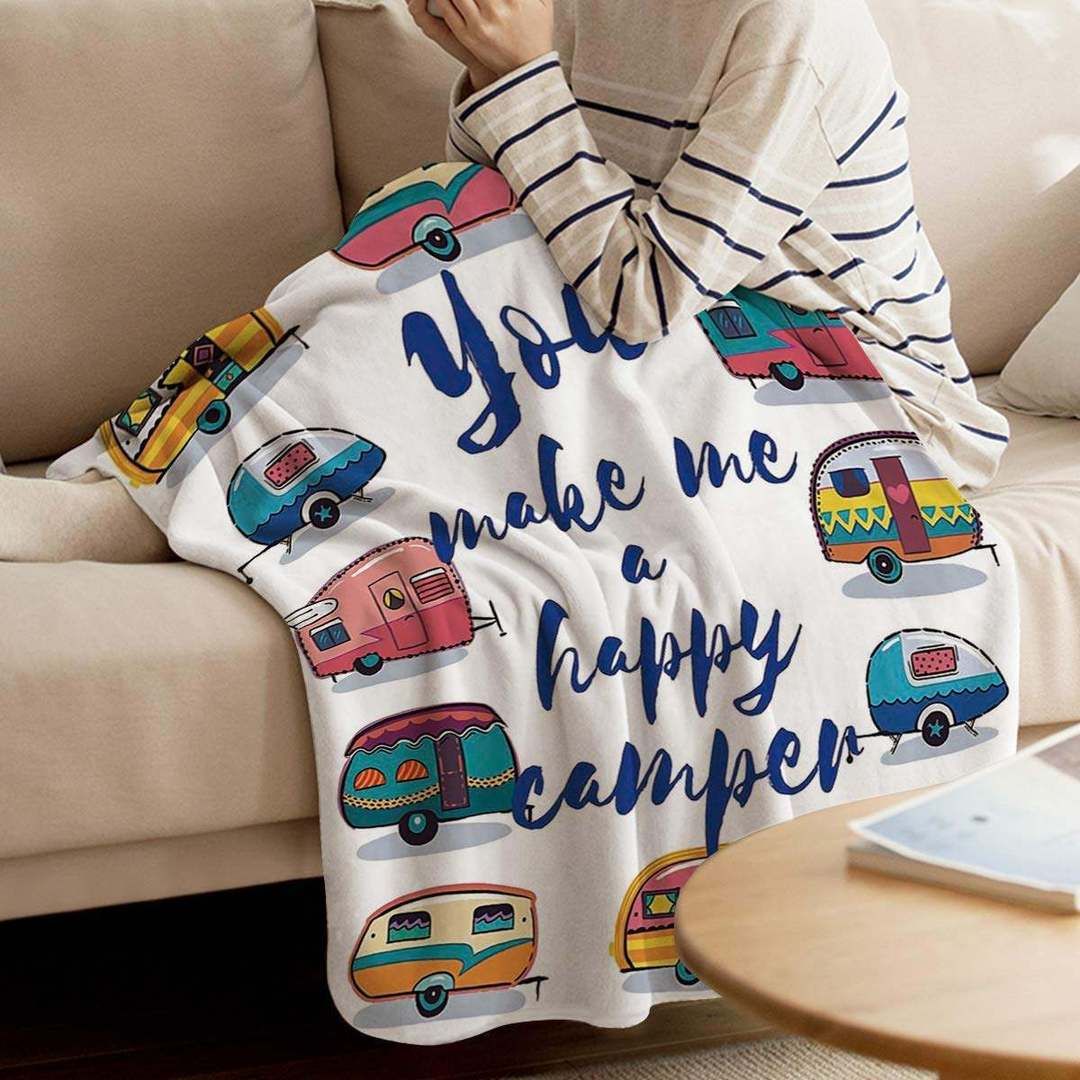 Camping Sherpa Fleece Blanket