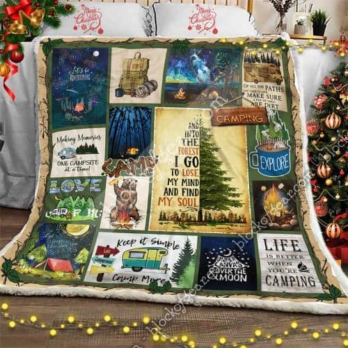 Camping Sherpa Fleece Blanket