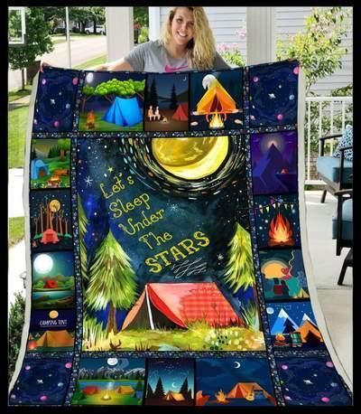 Camping Sherpa Fleece Blanket