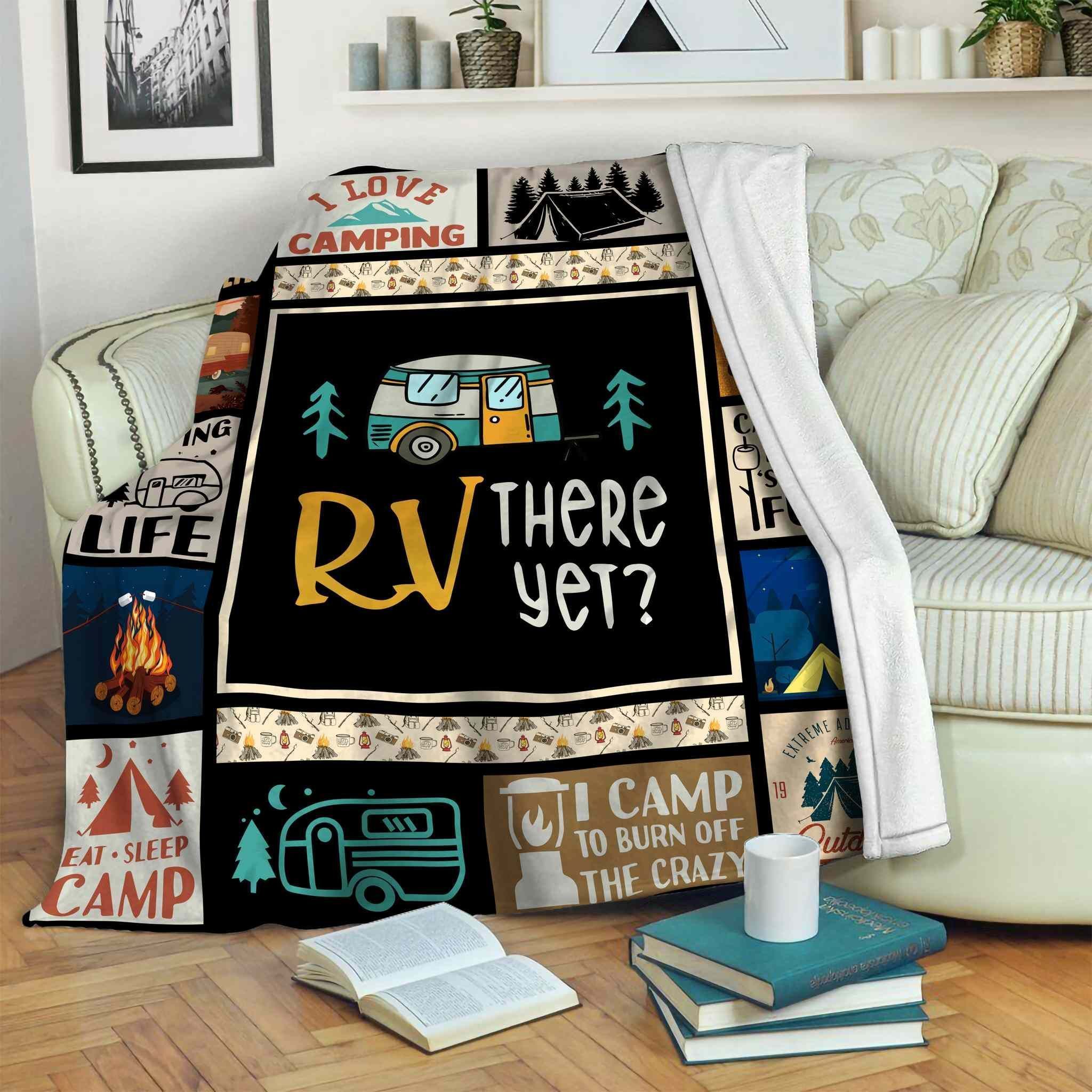 Camping Sherpa Fleece Blanket