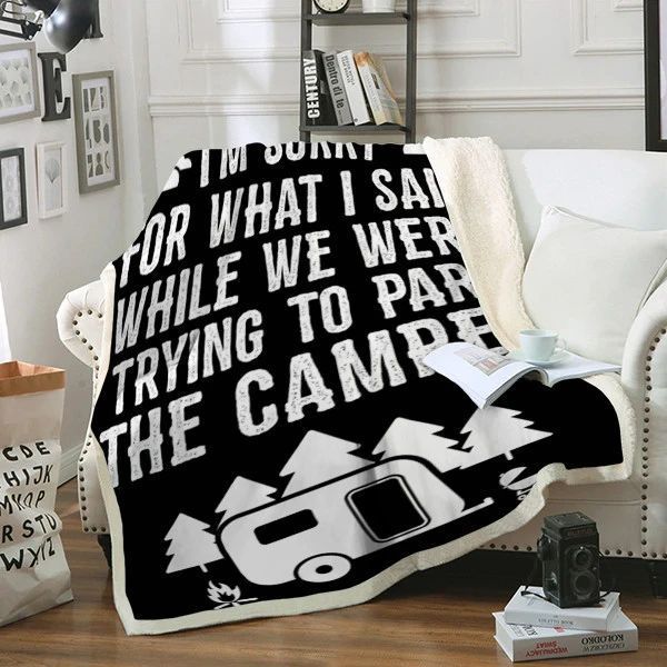 Camping Sherpa Fleece Blanket