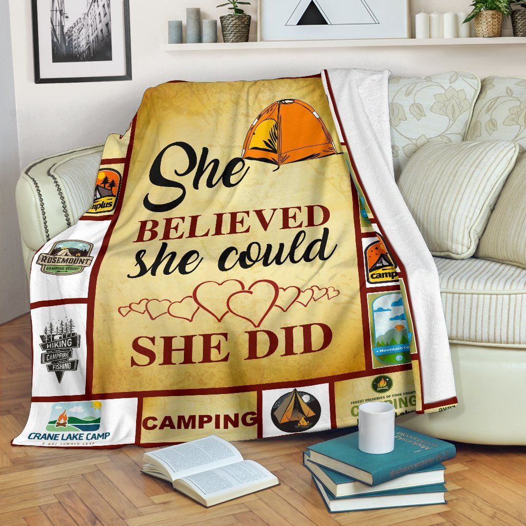 Camping Sherpa Fleece Blanket