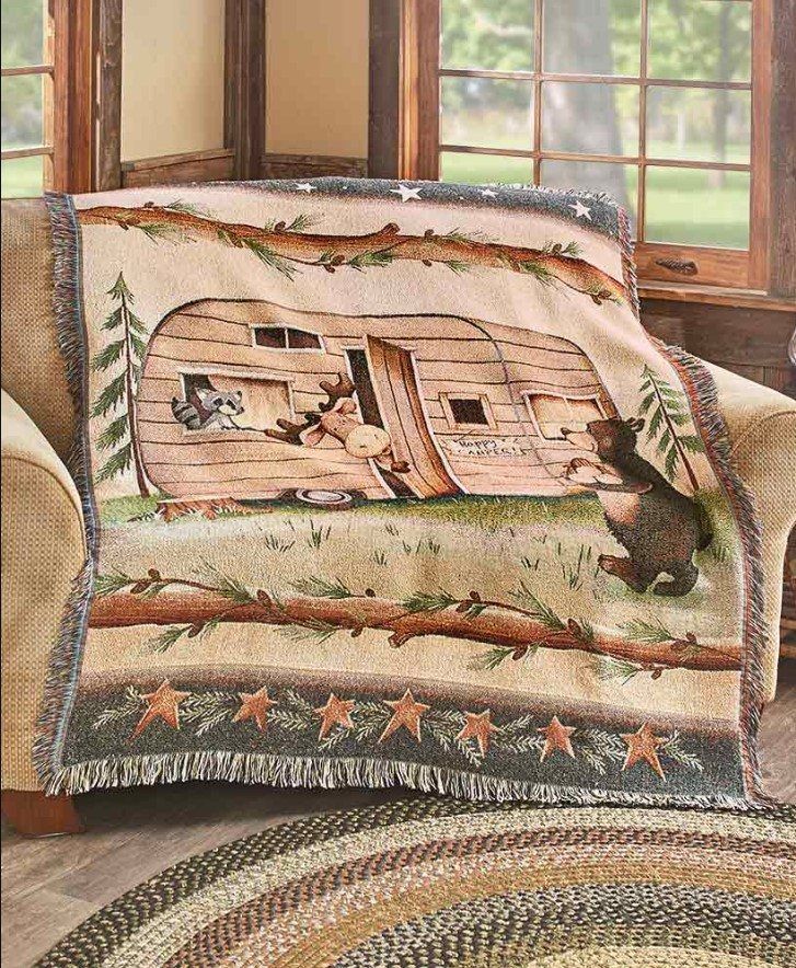 Camping Sherpa Fleece Blanket