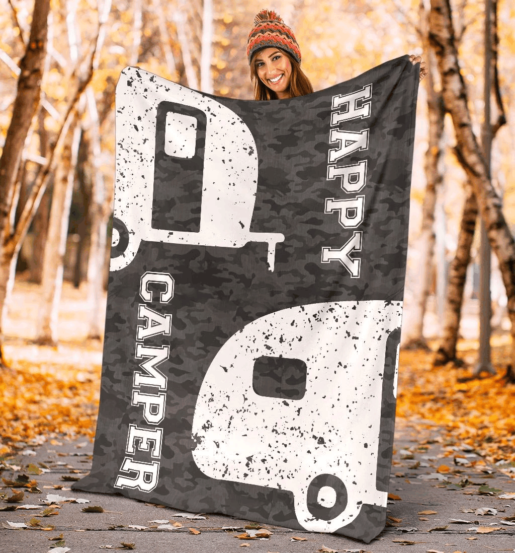 Camping Sherpa Fleece Blanket