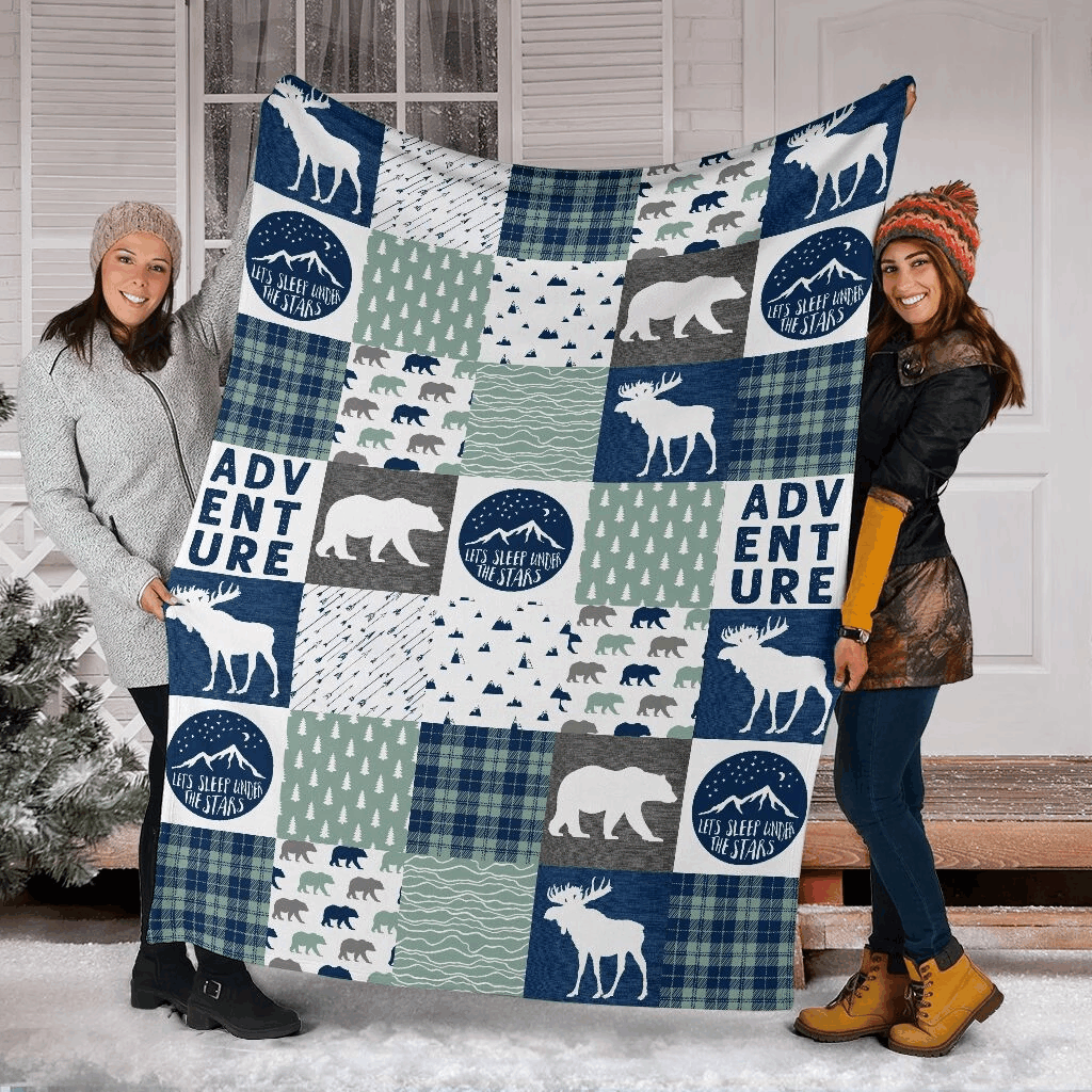 Camping Sherpa Fleece Blanket
