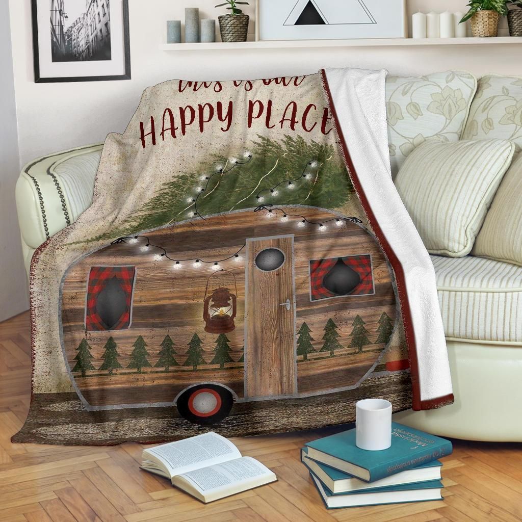 Camping Sherpa Fleece Blanket