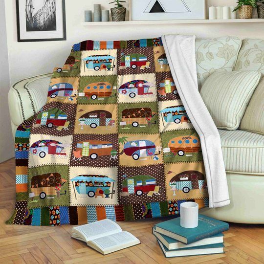 Camping Sherpa Fleece Blanket