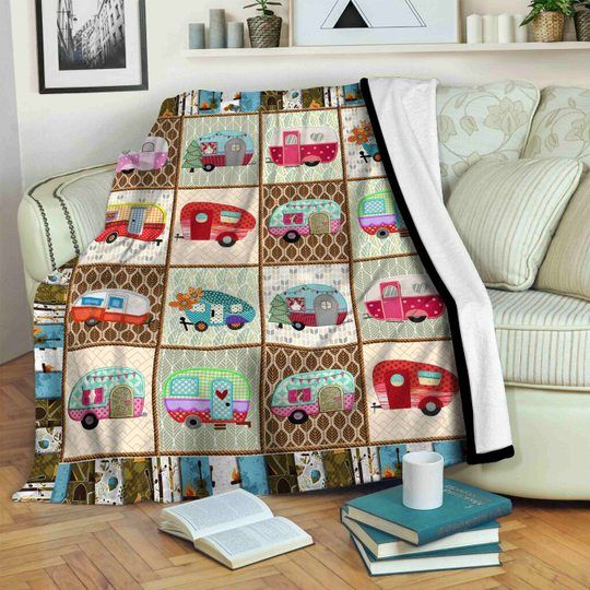 Camping Sherpa Fleece Blanket