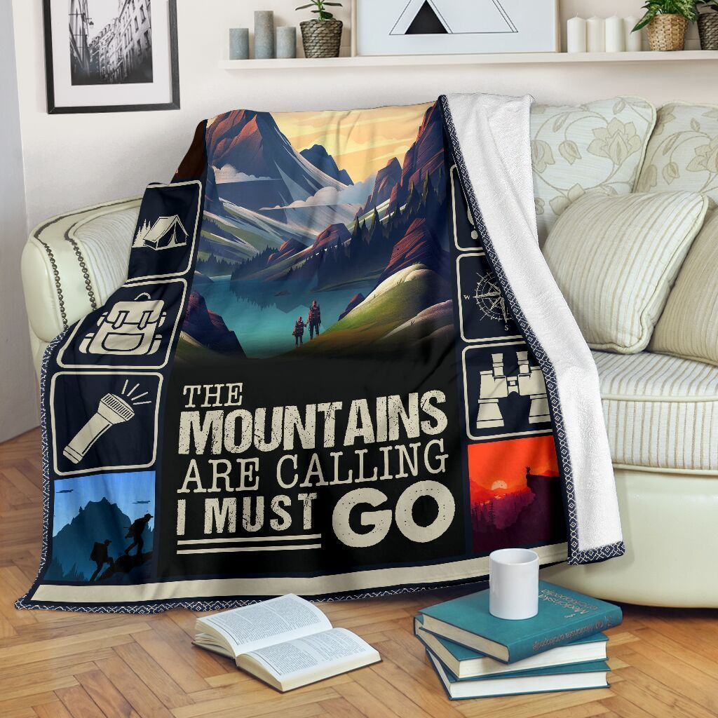 Camping Sherpa Fleece Blanket