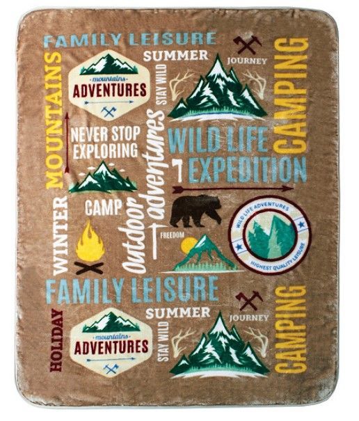 Camping Sherpa Fleece Blanket
