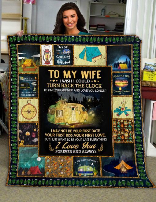 Camping Sherpa Fleece Blanket