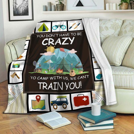 Camping Sherpa Fleece Blanket