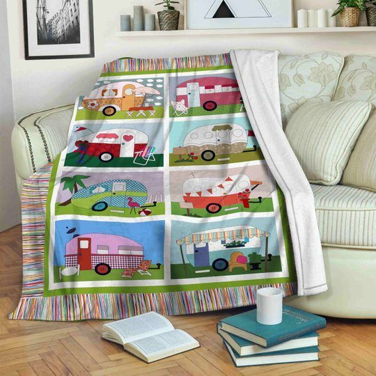 Camping Sherpa Fleece Blanket