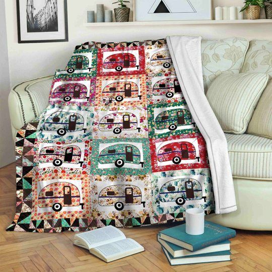 Camping Sherpa Fleece Blanket