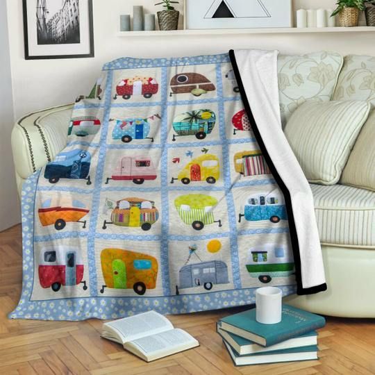 Camping Sherpa Fleece Blanket