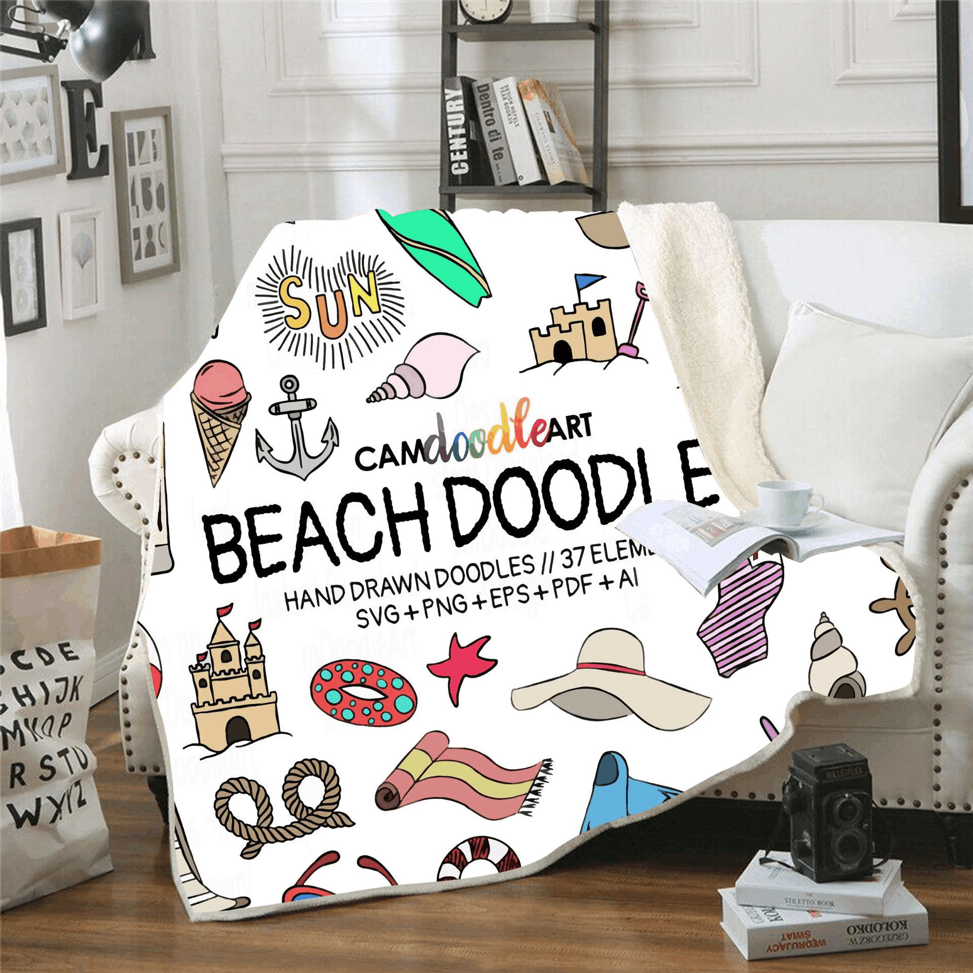 Camping Sherpa Fleece Blanket