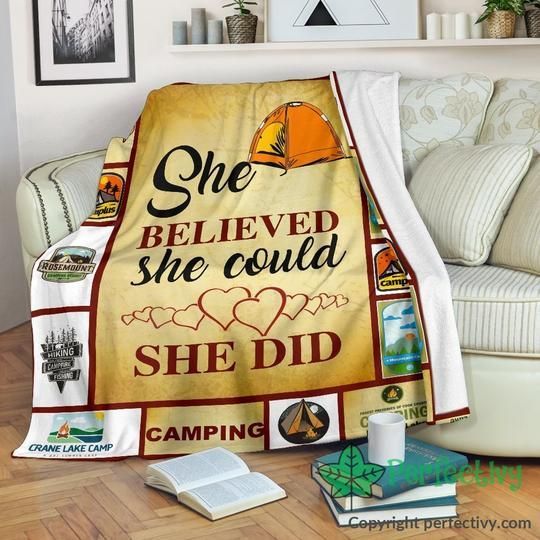 Camping Sherpa Fleece Blanket