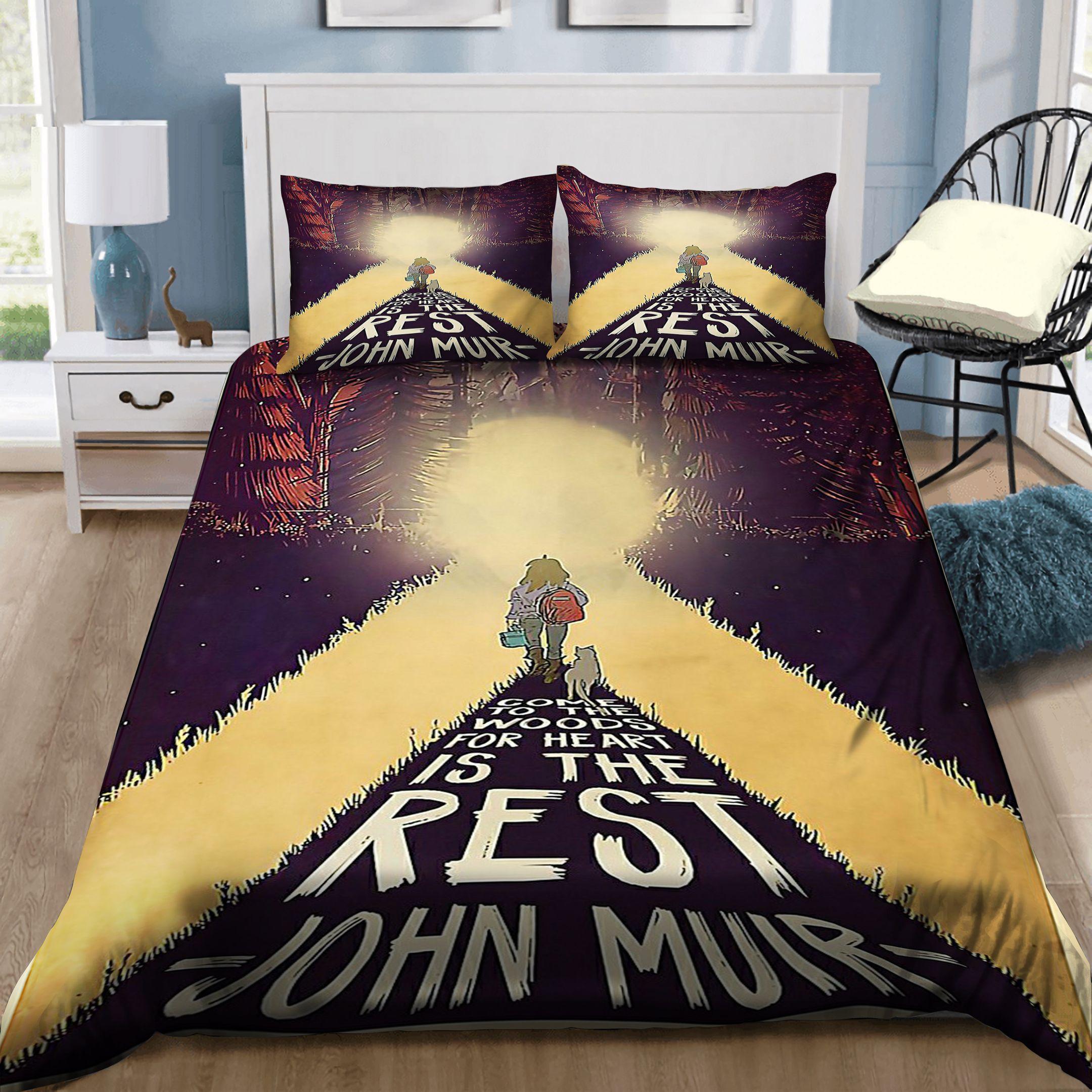 Camping Come To The Woods For Heart Is The Rest Bedding Set