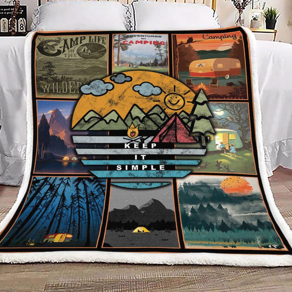 Camping Sherpa Fleece Blanket
