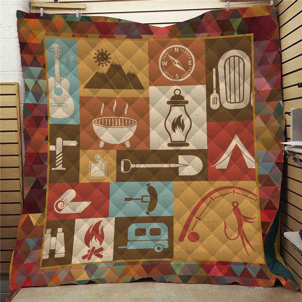 Camping Fire Quilt Blanket DHC0201201463TD