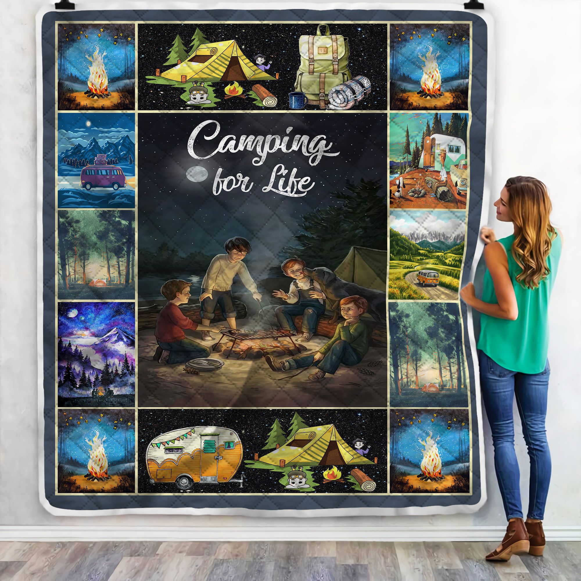 Camping For Life Fleece Blanket