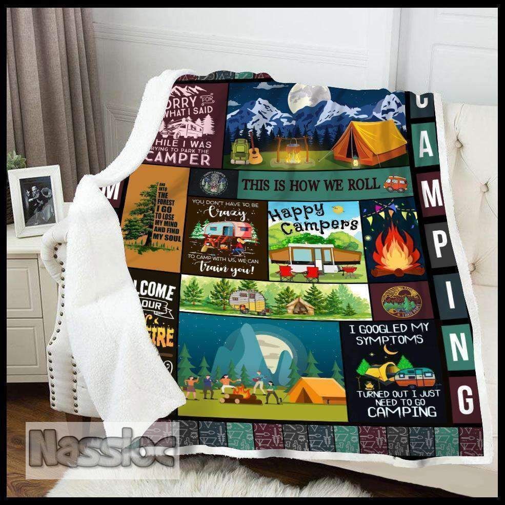 Camping – Happy Camper Fleece Blanket