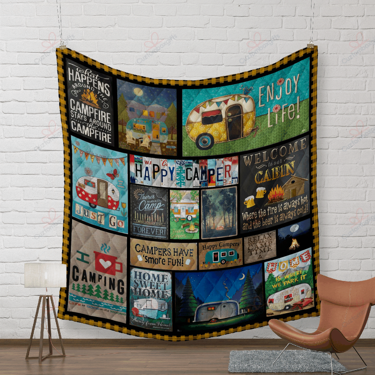 Camping Happy Campers GS-CL-KC0306 Quilt Blanket