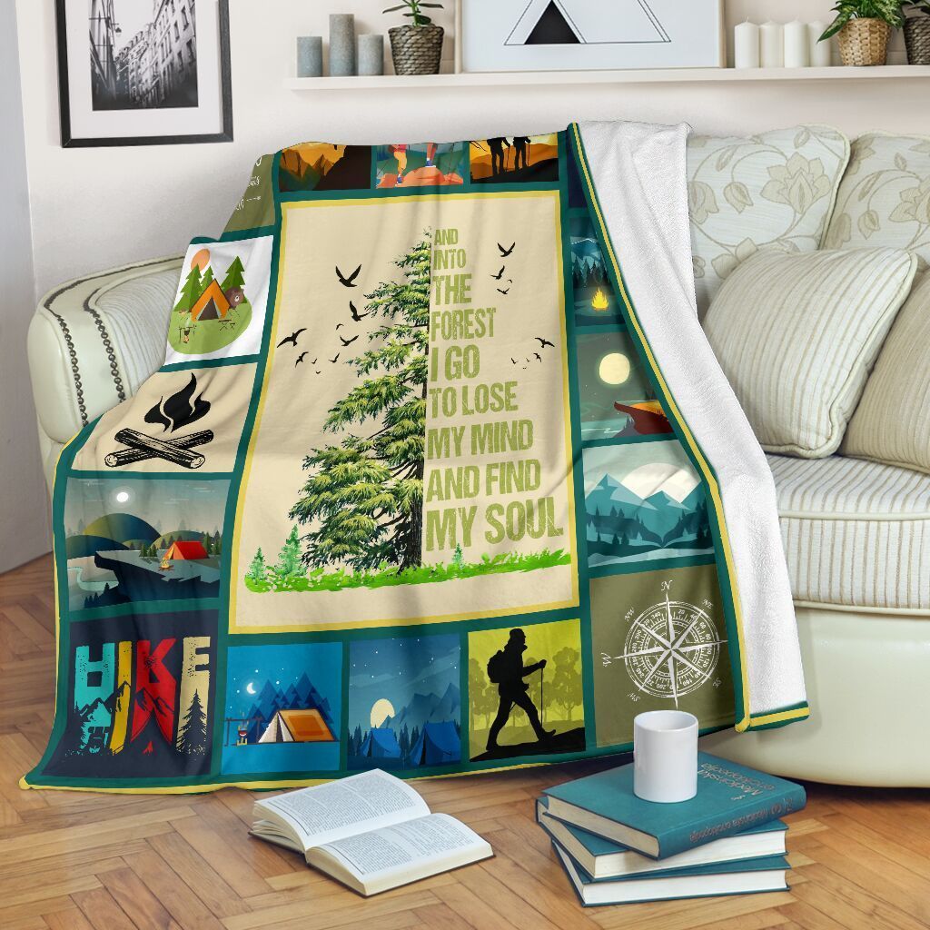 Camping Hiking Sherpa Fleece Blanket