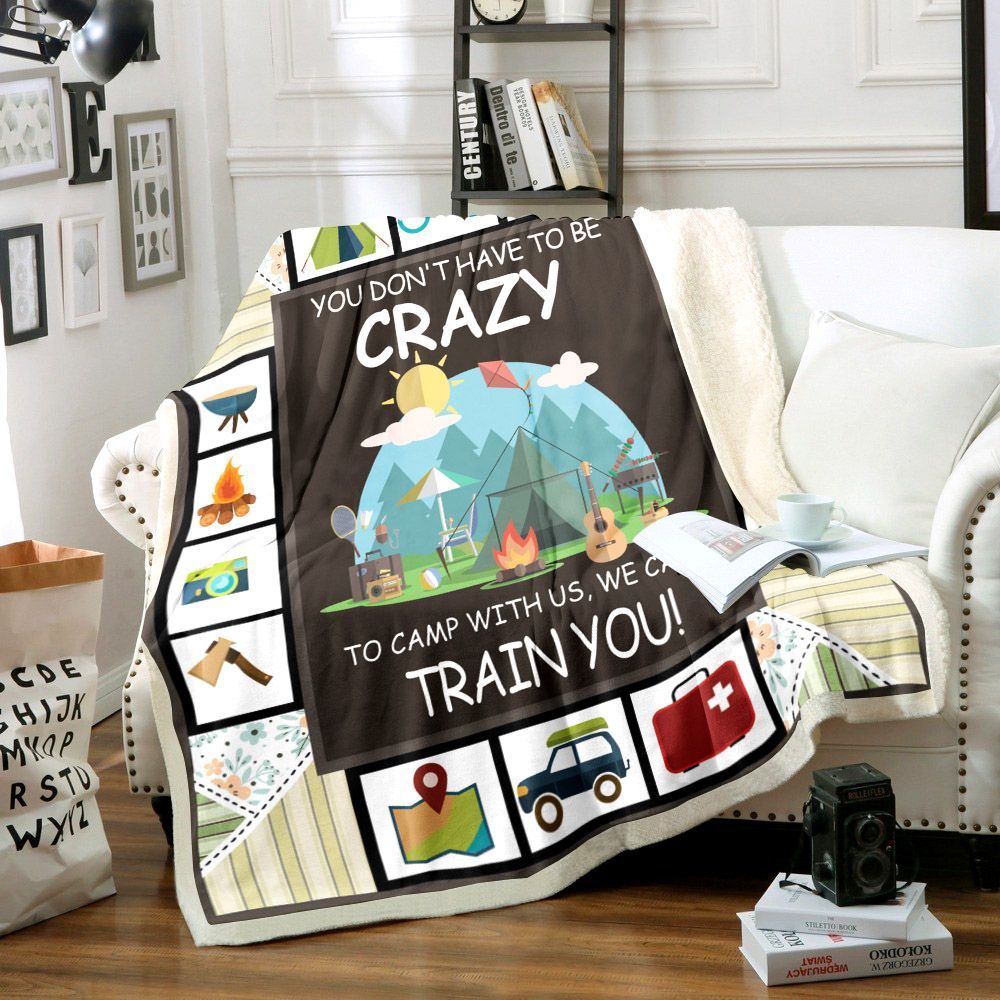 Camping Sherpa Fleece Blanket