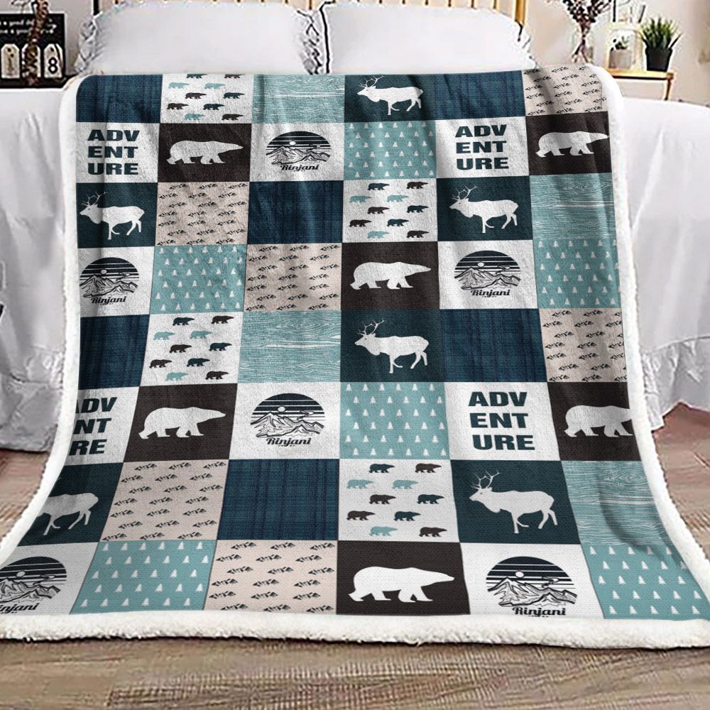 Camping Sherpa Fleece Blanket