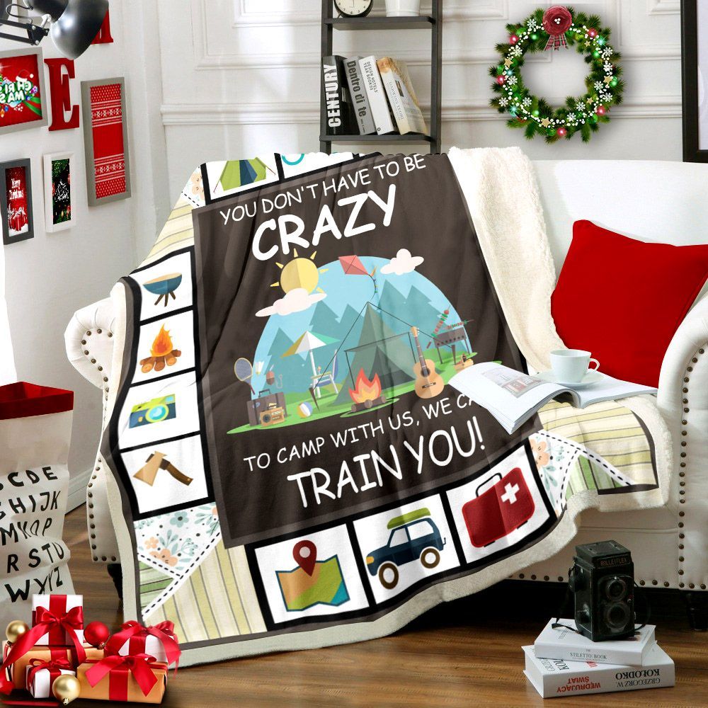 Camping Sherpa Fleece Blanket