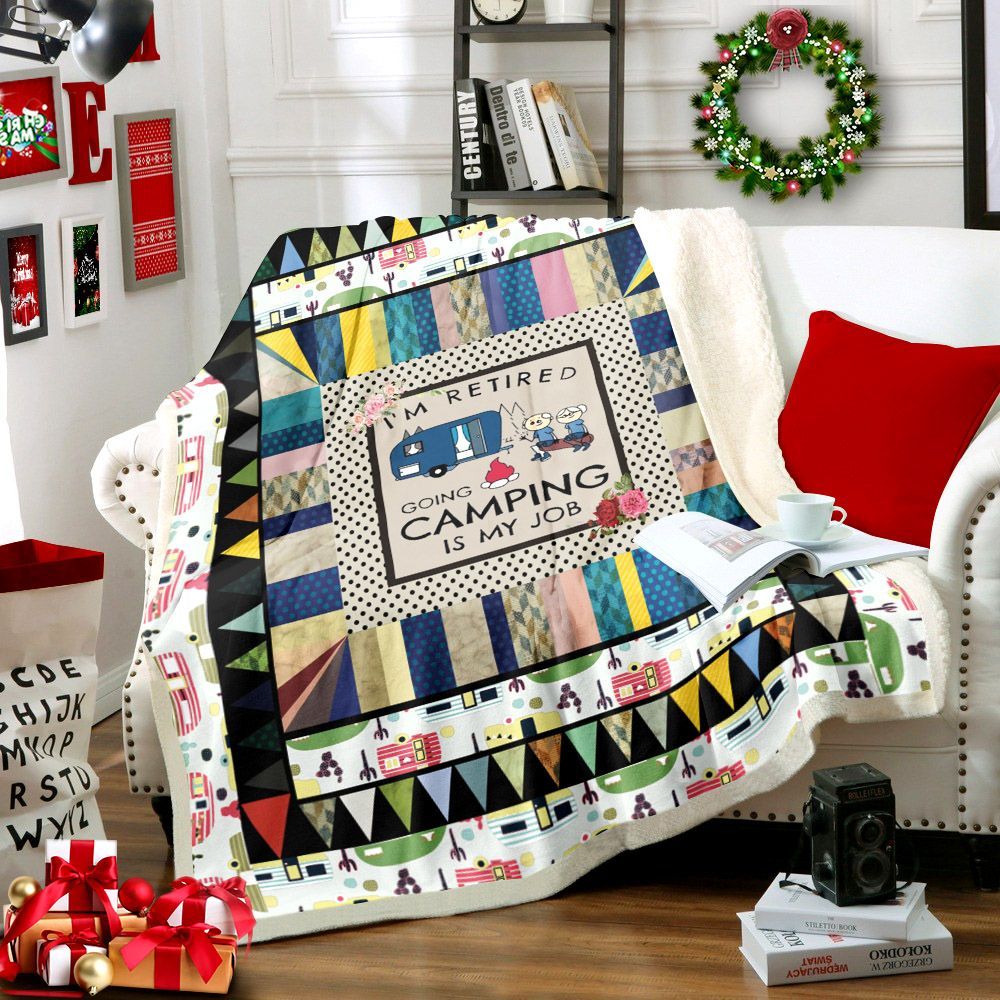 Camping Sherpa Fleece Blanket