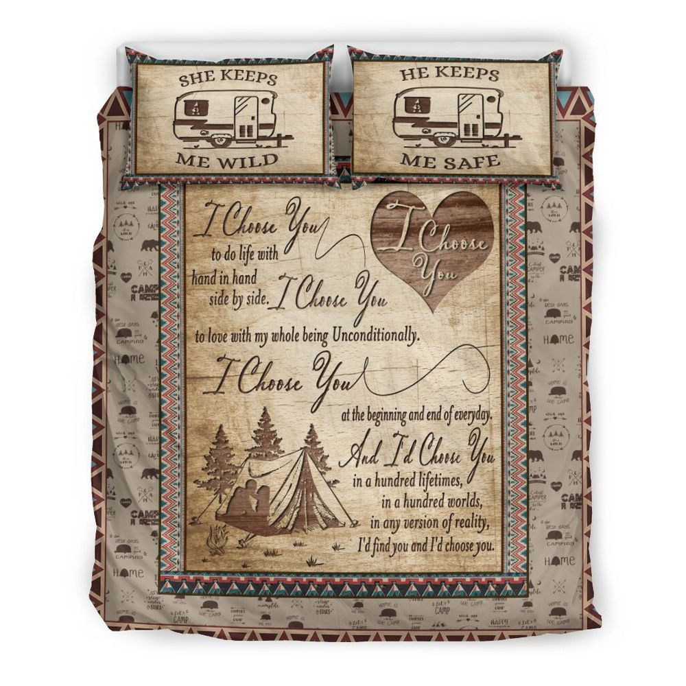 Camping I Choose You Bedding Set