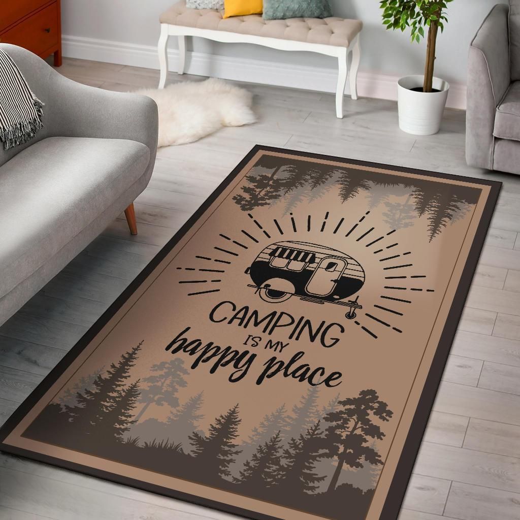 Camping Is My Happy Place Sherpa Fleece Blanket