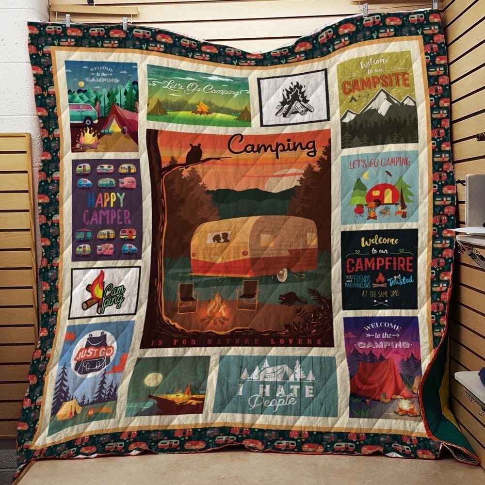 Camping Just Go To Camping Quilt Blanket Christmas Christmas Gifts Merry Christmas Holiday Gifts Gift Dhc03011332Dd