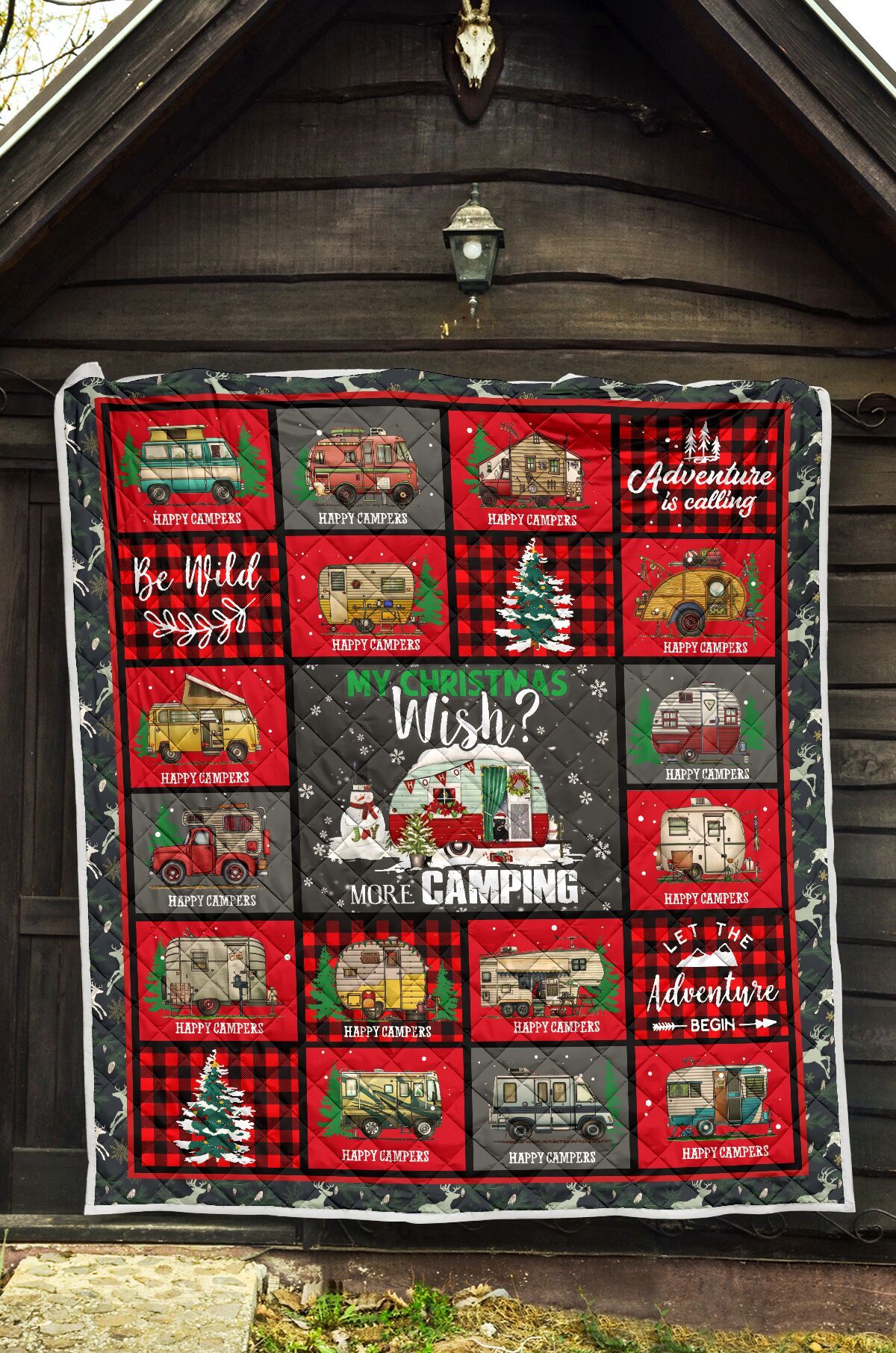 Camping Let The Adventure Quilt Blanket DHC3112468TD