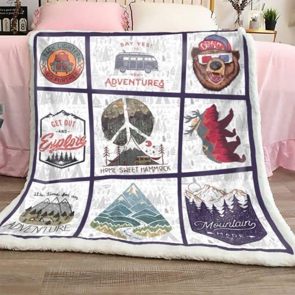 Camping Lover Sherpa Fleece Blanket