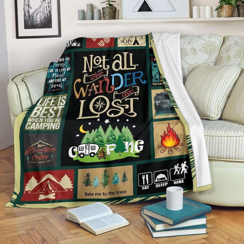 Camping Lover Sherpa Fleece Blanket