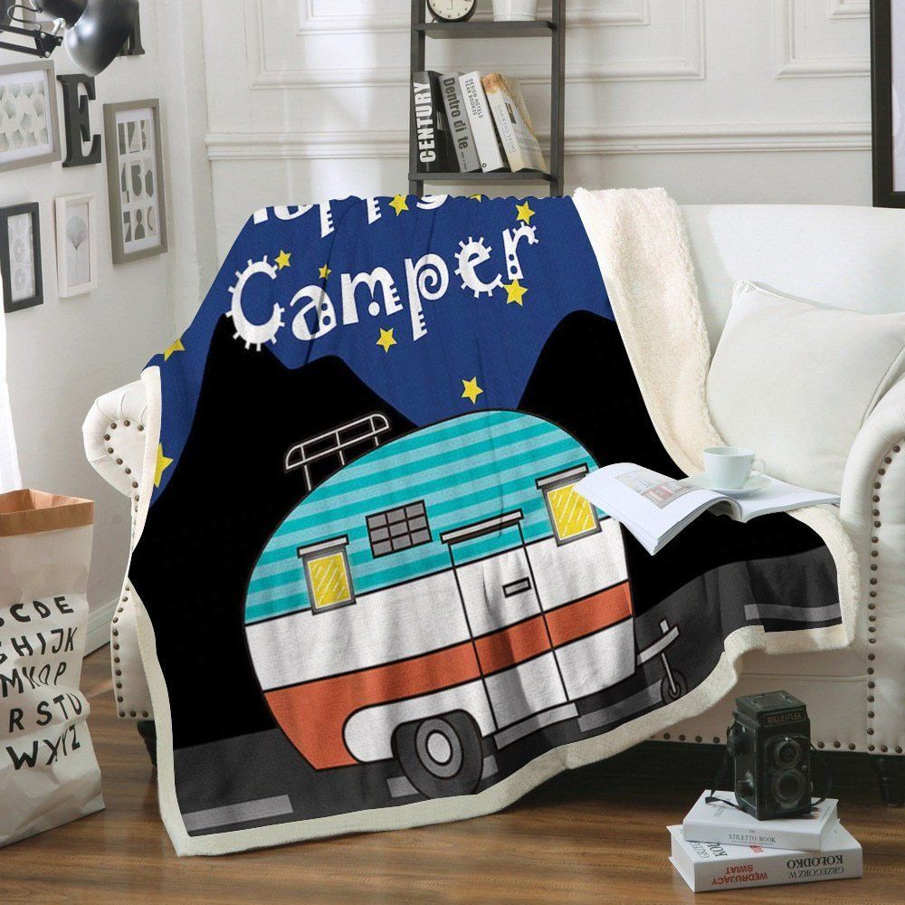 Camping Sherpa Fleece Blanket