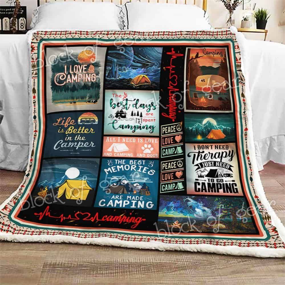 Camping Outdoors Fleece Blanket