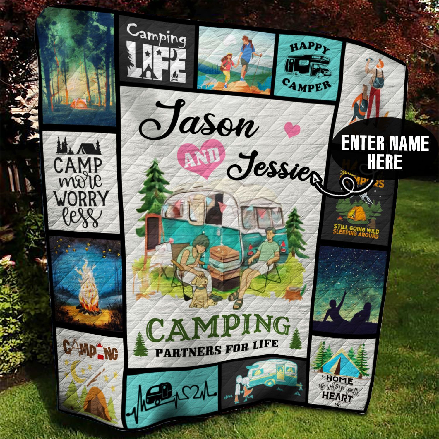 Camping Partner Personalized Quilt Blanket BBB300565SM