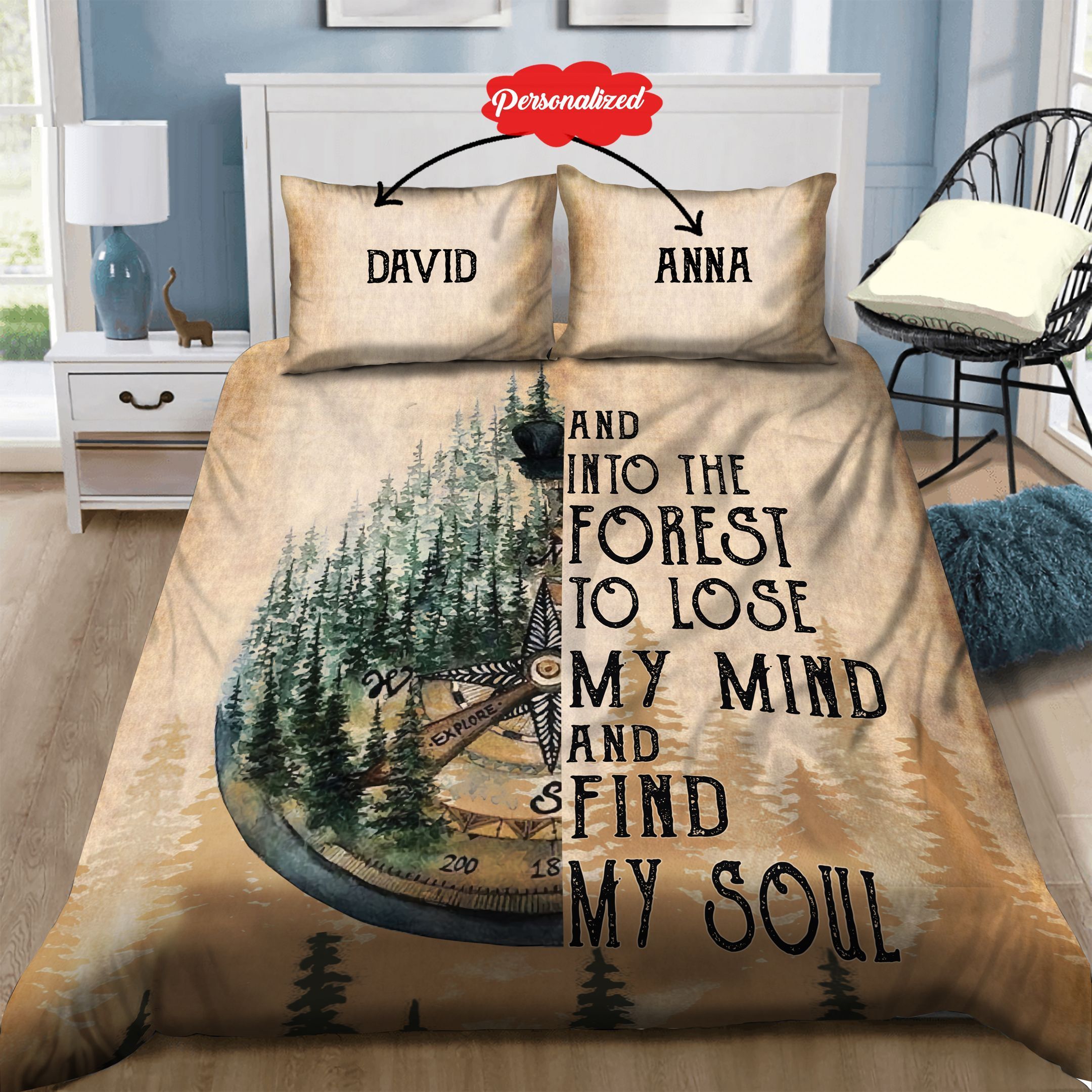 Camping Personalized Bedding Set