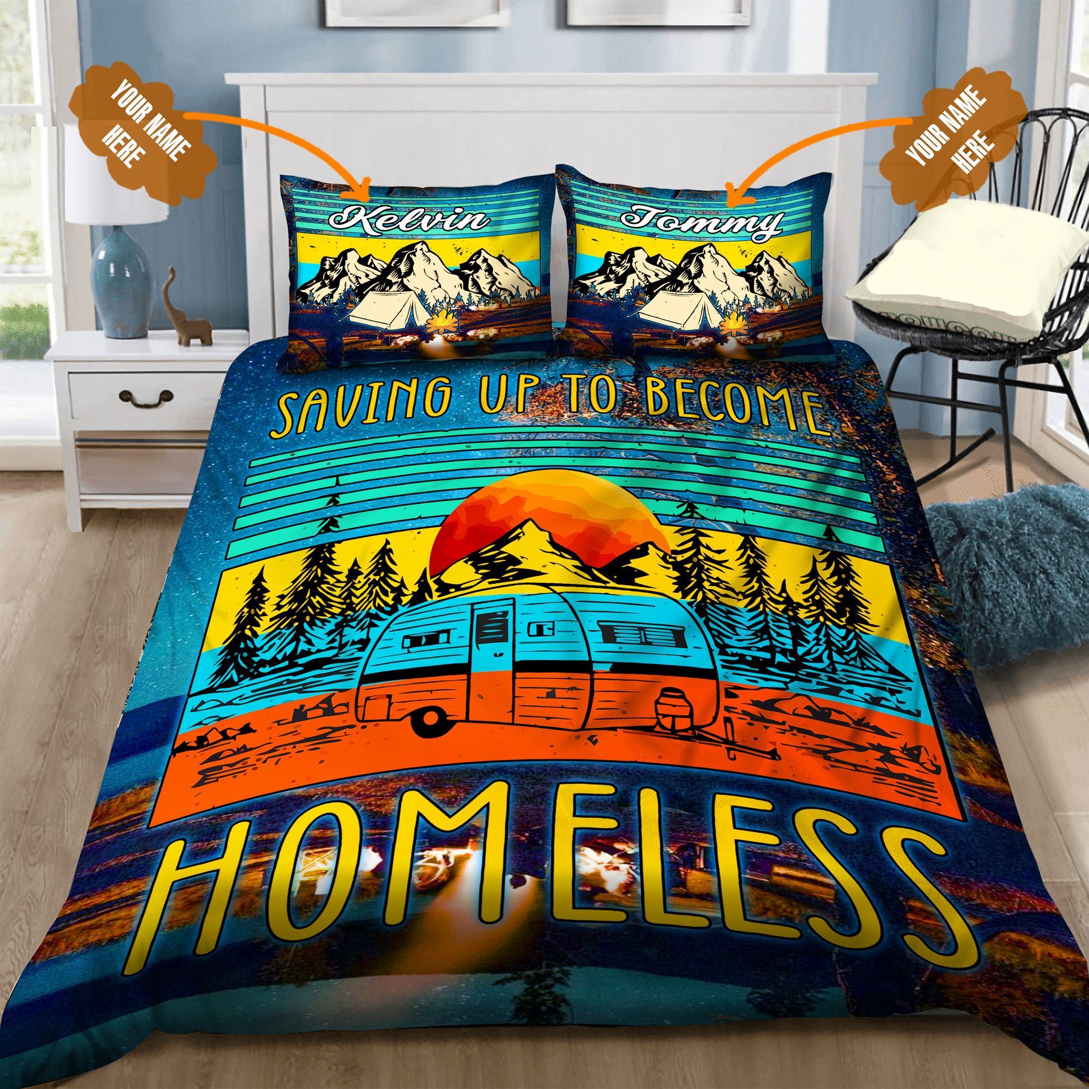 Camping Personalized Bedding Set
