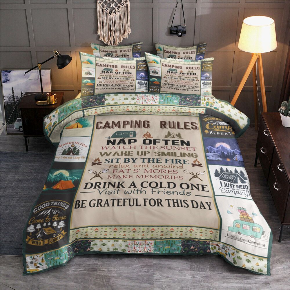 Camping Rules Bedding Set
