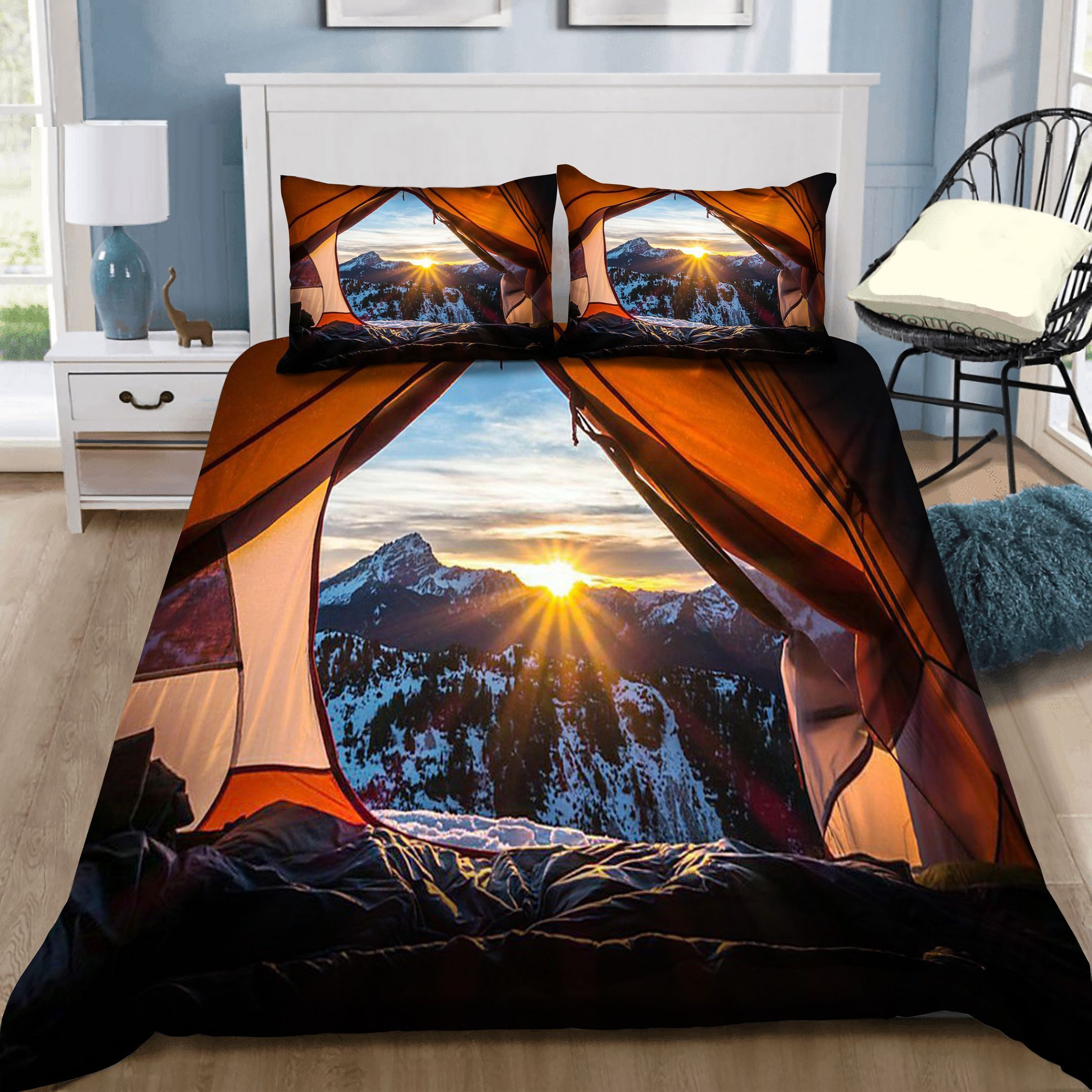 Camping Sunrise In The Mountain Bedding Set