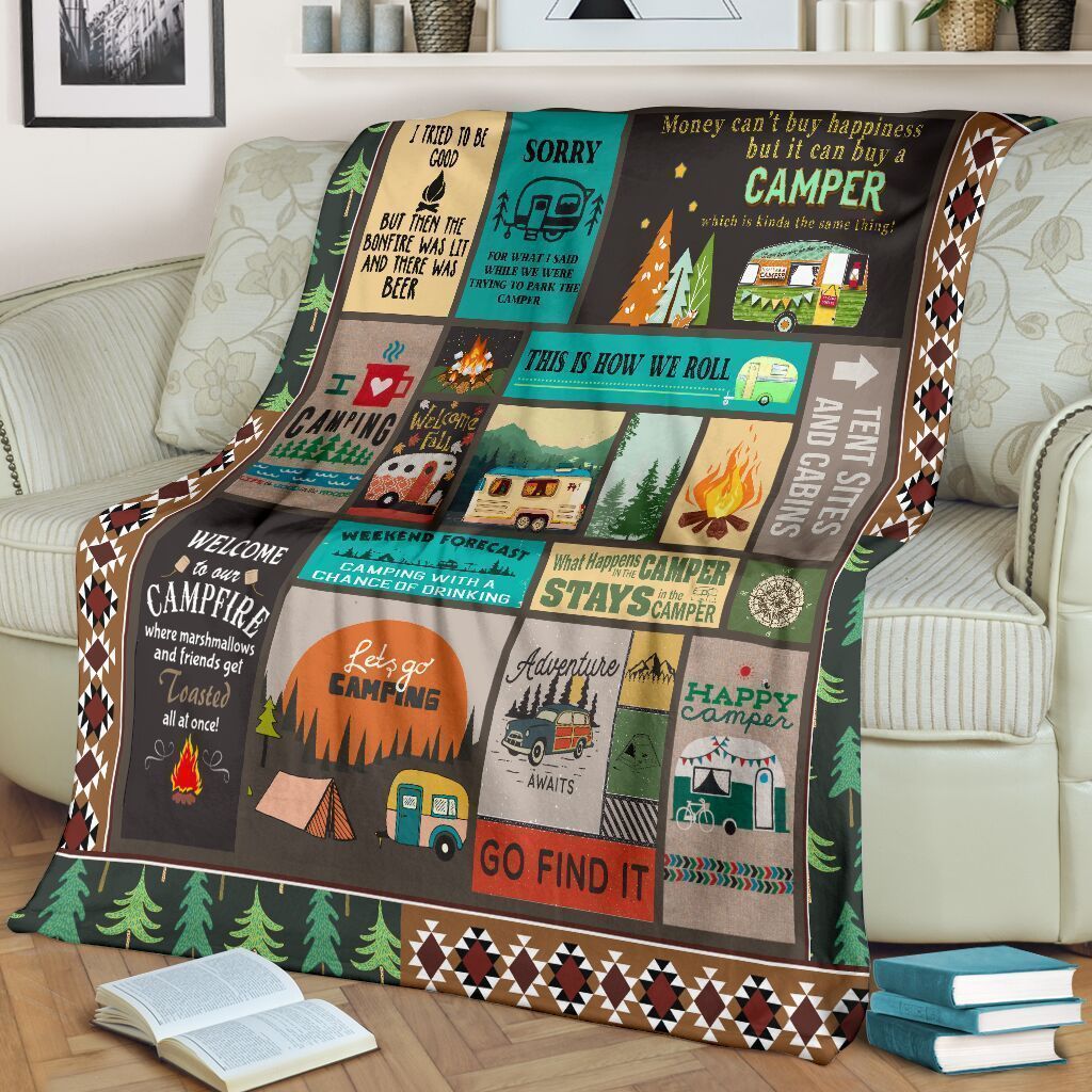 Camping This Is How We Roll Sherpa Fleece Blanket